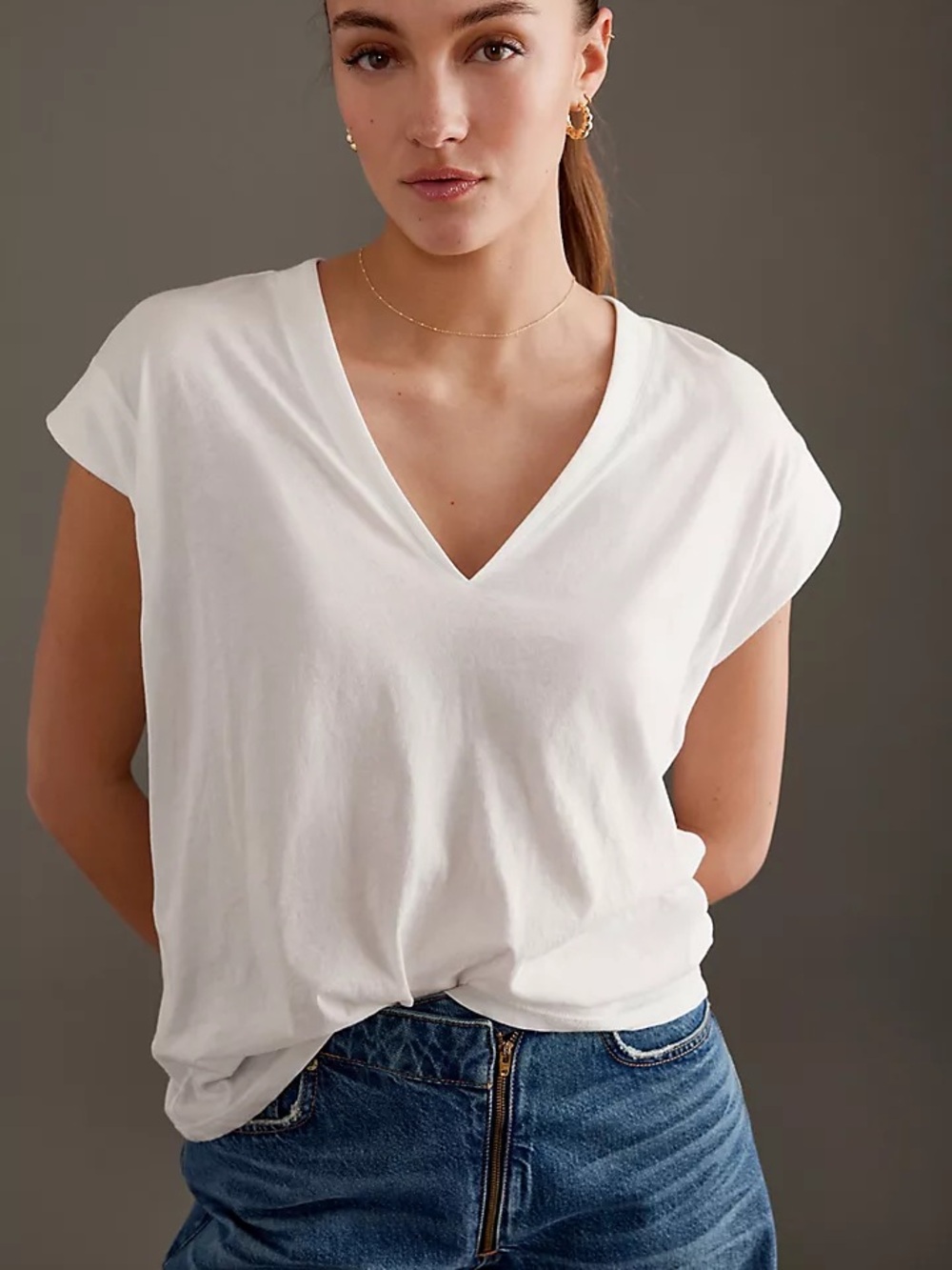 FRAME Le Mid V-Neck T-Shirt
